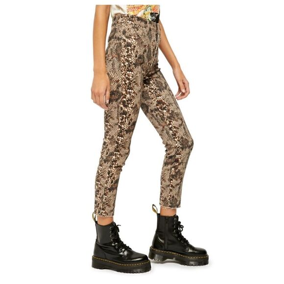 Free People Two Faced Snakeskin Raw Hem Pants Women's Size 28 We The Fre… - Picture 2 of 8